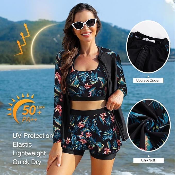 Ultimate Review of Jasambac Women's 3 Piece Rash Guard Long Sleeve Swimsuit 2 Ultimate Review of Jasambac Women's 3 Piece Rash Guard Long Sleeve Swimsuit 2